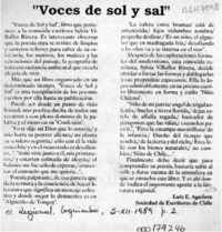 "Voces de sol y sal"  [artículo] Luis E. Aguilera.