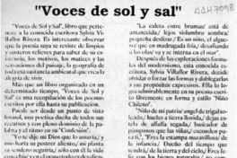 "Voces de sol y sal"  [artículo] Luis E. Aguilera.
