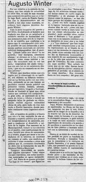 Augusto Winter  [artículo] Lautaro Robles.