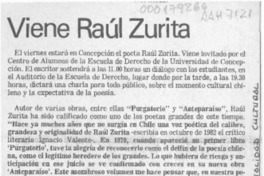 Viene Raúl Zurita  [artículo].