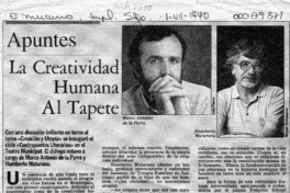 La creatividad humana al tapete  [artículo] Ana María Larraín.