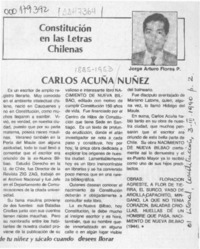 Carlos Acuña Núñez  [artículo] Jorge Arturo Flores Pinochet.