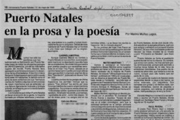 Puerto Natales en la prosa y la poesía  [artículo] Marino Muñoz Lagos.
