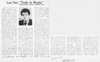 Luz Paz, "Toda la razón"  [artículo] Wellington Rojas Valdebenito.