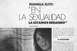 Diamela Eltit, "En la sexualidad la estamos errando" (entrevista)
