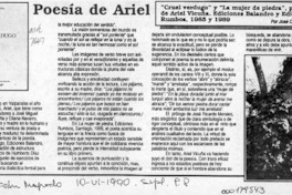 Poesía de Ariel  [artículo] José-Christian Páez.