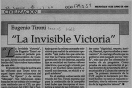 "La invisible victoria"  [artículo] Ignacio Iñiguez A.