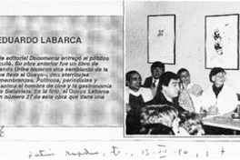 Primera novela de Eduardo Labarca  [artículo].
