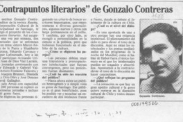 "Contrapuntos literarios" de Gonzalo Contreras  [artículo].