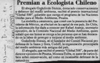 Premian a ecologista chileno  [artículo].