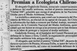 Premian a ecologista chileno  [artículo].