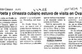 Poeta y cineasta cubano estuvo de visita en Ovalle  [artículo].
