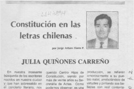 Julia Quiñones Carreño  [artículo] Jorge Arturo Flores P.
