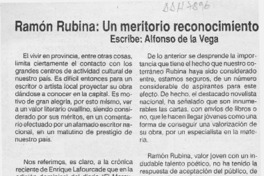 Ramón Rubina, un meritorio reconocimiento  [artículo] Alfonso de la Vega.
