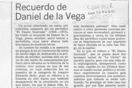 Recuerdo de Daniel de la Vega  [artículo] Lautaro Robles.