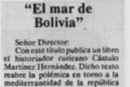 "El mar de Bolivia"  [artículo] Pedro Godoy.