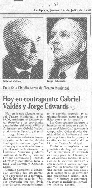 Hoy en contrapunto, Gabriel Valdés y Jorge Edwards