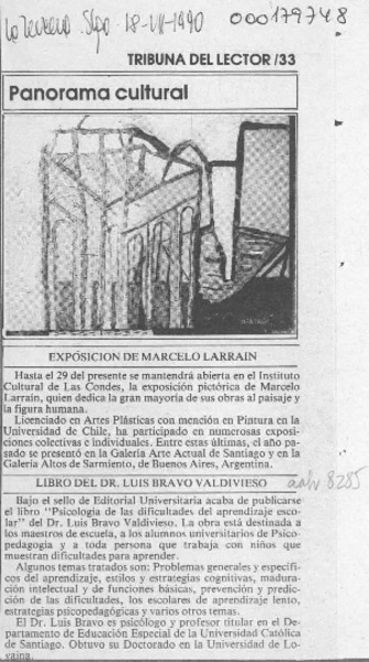 Libro del dr. Luis Bravo Valdivieso  [artículo].