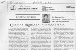 Querida dignidad, querido Pablo  [artículo] Eduardo Díaz.