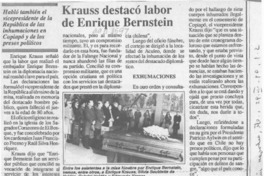 Krauss destacó labor de Enrique Bernstein  [artículo].