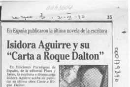 Isidora Aguirre y su "Carta a Roque Dalton"  [artículo].