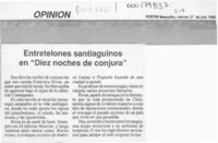 Entretelones santiaguinos en "Diez noches de conjura"  [artículo].