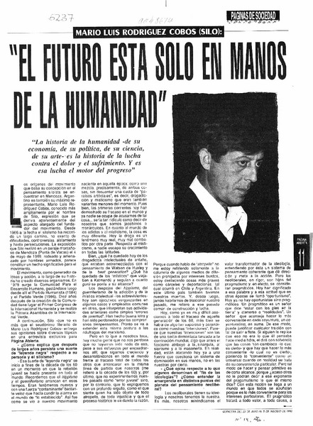 "El futuro está sólo en manos de la humanidad"  [artículo] José Miguel Casanueva.