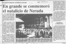 En Grande se conmemoró el natalicio de Neruda  [artículo].