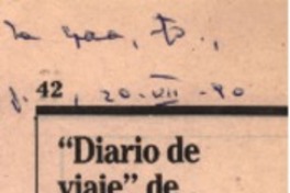 "Diario de viaje" de Guillermo Núñez  [artículo].