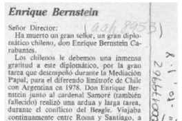 Enrique Bernstein  [artículo] Juan Francisco Arriagada del Solar.