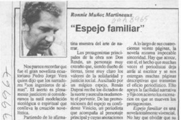 "Espejo familiar"  [artículo] Ronnie Muñoz Martineaux.