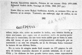 Crónica de un rescate, Chile 1973-1988  [artículo] C. B.