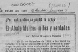 El Abate Molina, mitos y verdades  [artículo] Jaime González Colville.