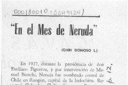 "En el mes de Neruda"  [artículo] Ohri Donoso L.