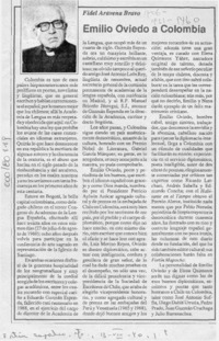 Emilio Oviedo a Colombia  [artículo] Fidel Araneda Bravo.