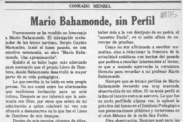 Mario Bahamonde, sin perfil  [artículo] Conrado Menzel.