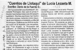 "Cuentos Llotaqui" de Lucía Lezaeta M.  [artículo] Darío de la Fuente D.