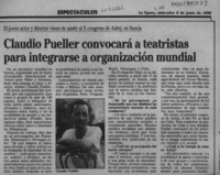Claudio Pueller convocará a teatristas para integrarse a organización mundial  [artículo].