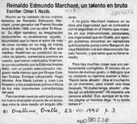 Reinaldo Edmundo Marchant, un talento en bruto  [artículo] Omar I. Nacib.