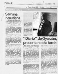 "Diario", de Oyarzún presentan esta tarde  [artículo].