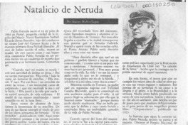 Natalicio de Neruda  [artículo] Marino Muñoz Lagos.