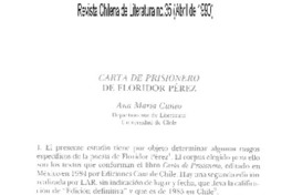 Carta de prisionero de Floridor Pérez