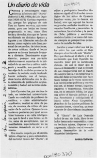 Un diario de vida  [artículo] Andrés Gallardo.