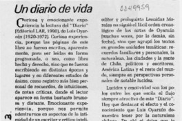 Un diario de vida  [artículo] Andrés Gallardo.