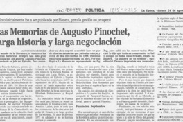 Las memorias de Augusto Pinochet, larga historia y larga negociación  [artículo] Antonio Martínez.