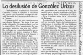 La Desilusión de González Urízar  [artículo].