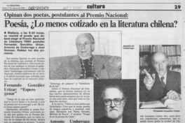 Poesía, lo menos cotizado en la literatura chilena?