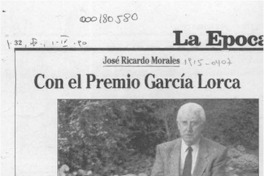Con el Premio García Lorca  [artículo].