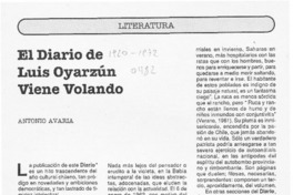 El Diario de Luis Oyarzún viene volando  [artículo] Antonio Avaria.