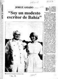 "Soy un modesto escritor de Bahía"  [artículo] Carolina Díaz.